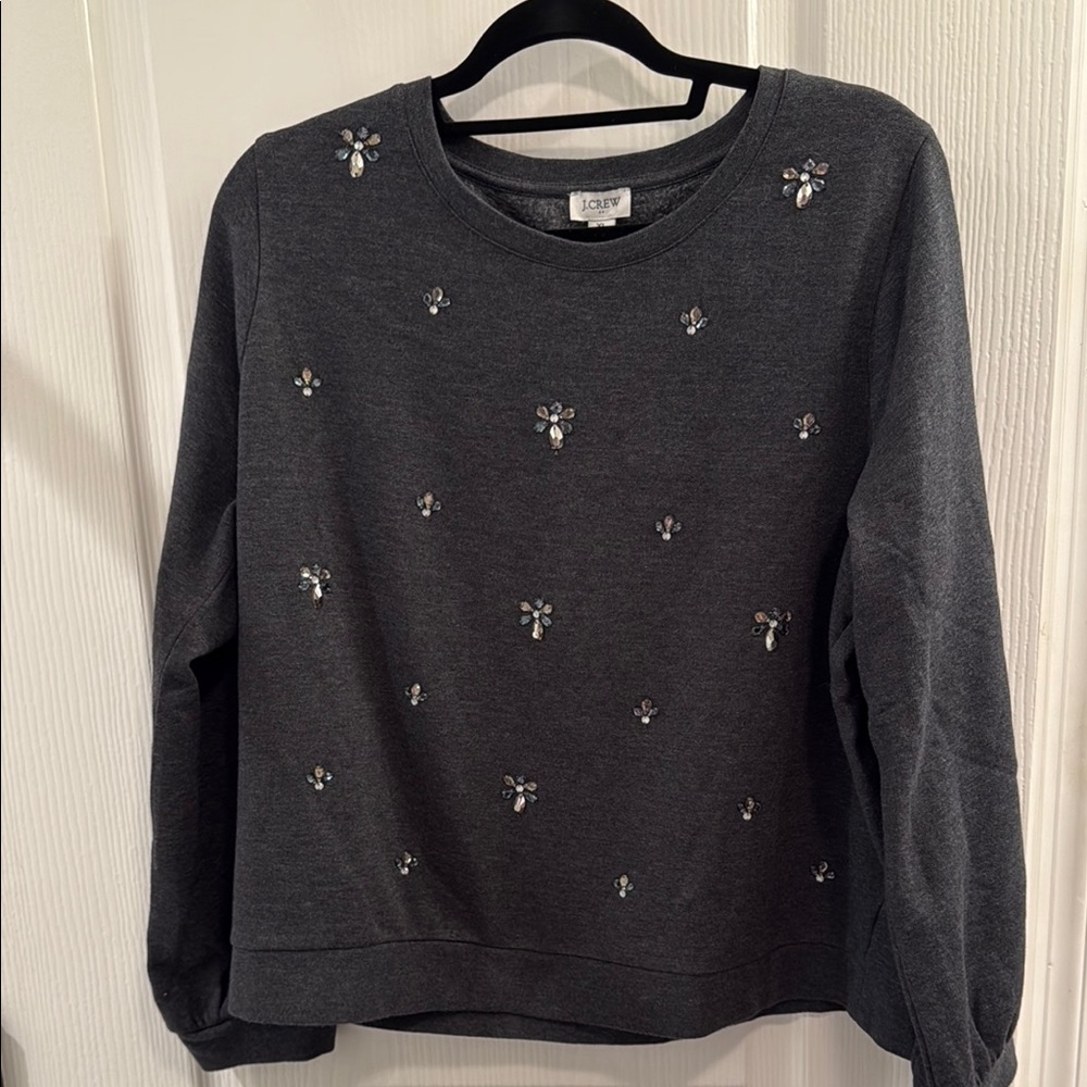 J. Crew embellished crew neck sweatshirt